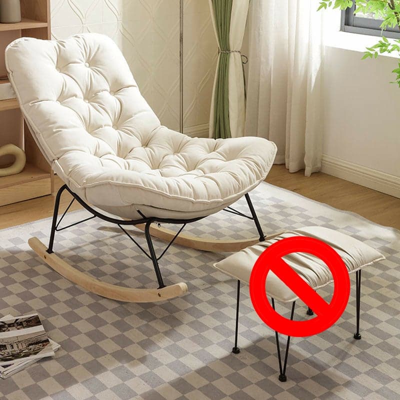 Upholstered Rocking Chair with Wood Legs - Armless Design, Resistant to Scratches and Stains thumbnail 4