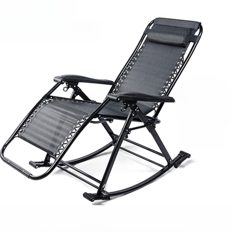 Simplistic Stain Resistant Metal Cushioned Rocking Accent Chair with Round Arm thumbnail 6