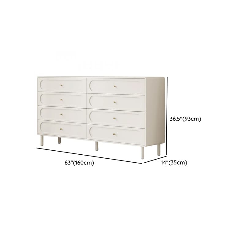 Chalk Casual Natural Wood Bachelor Chest/Console Dresser with 4/8 Drawers in Vertical/Horizontal Orientation thumbnail 9