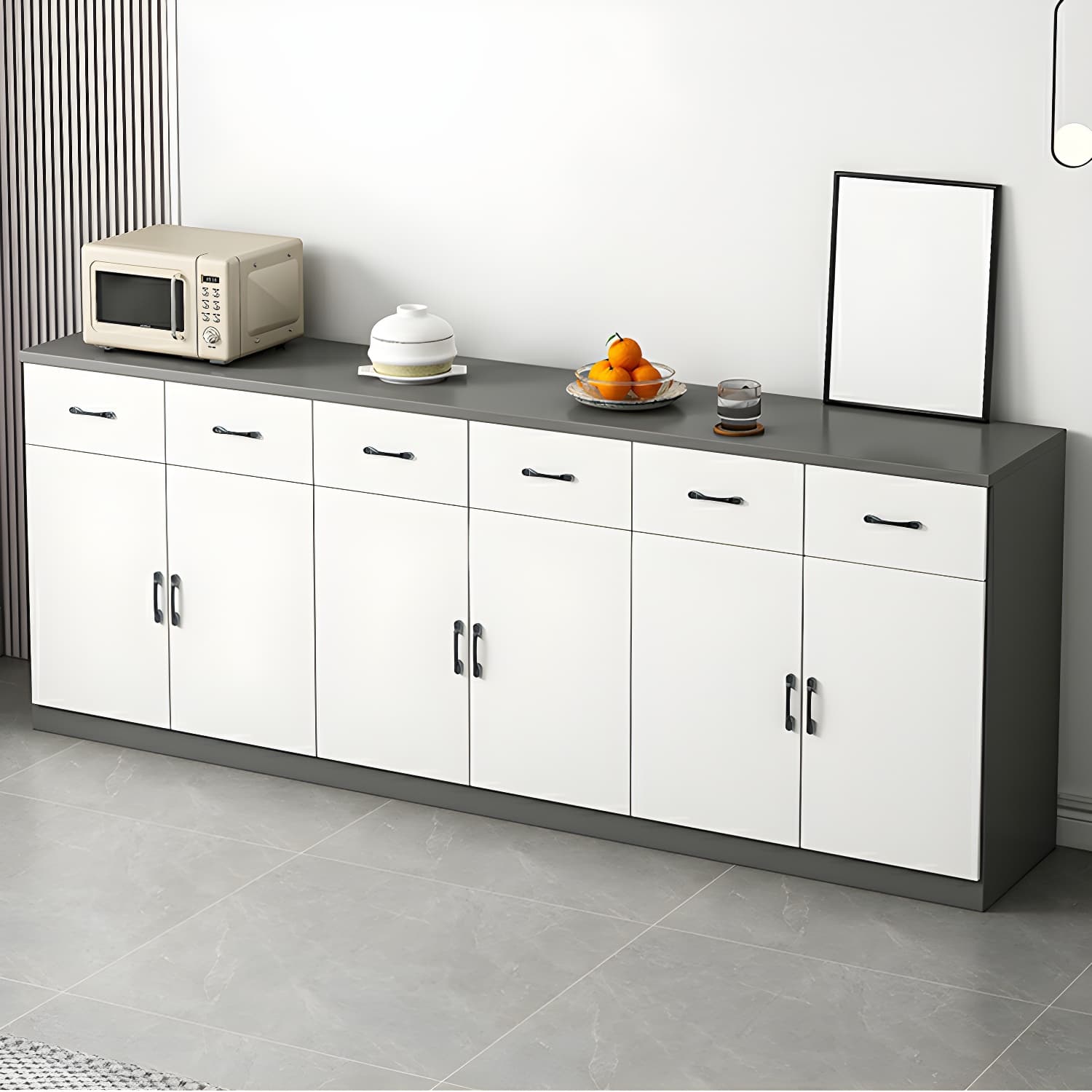 Modern Wood Sideboard Credenza with Drawers and Cabinets - Functional Storage Solution thumbnail 4