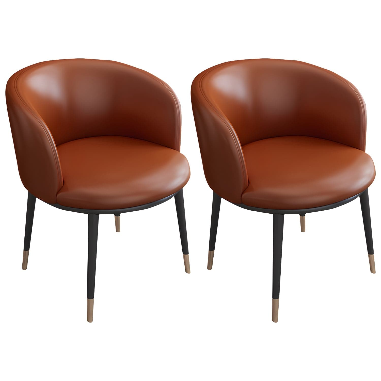 Faux Leather Contemporary Dining Chair with 4 Legs Matte Finish Solid Back Chair thumbnail 13