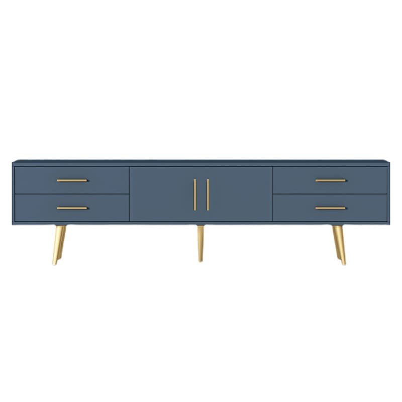 Glam Rectangle Manufactured Wood TV Stand with Adjustable Shelf thumbnail 10