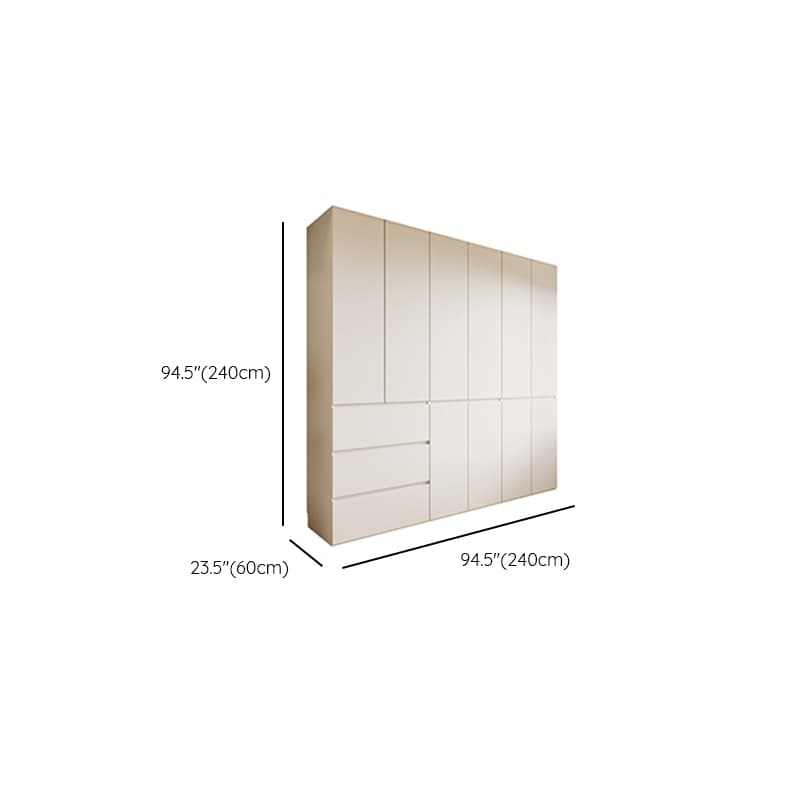 White Modish Wooden Independent Wardrobe Armoire with Soft Close Drawer, Soft Close Door, and Interior Shelves thumbnail 21