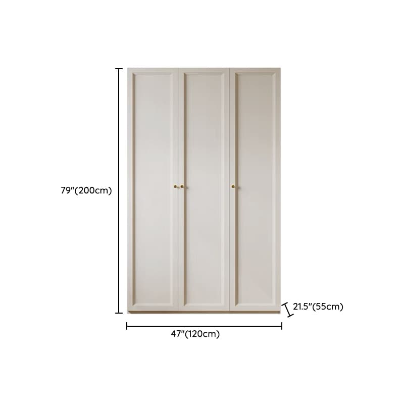 Chalk Modish Self-supporting Cabinet Armoire with Soft Close Drawer, Soft Close Door, and Hinged Hanging Rod thumbnail 10