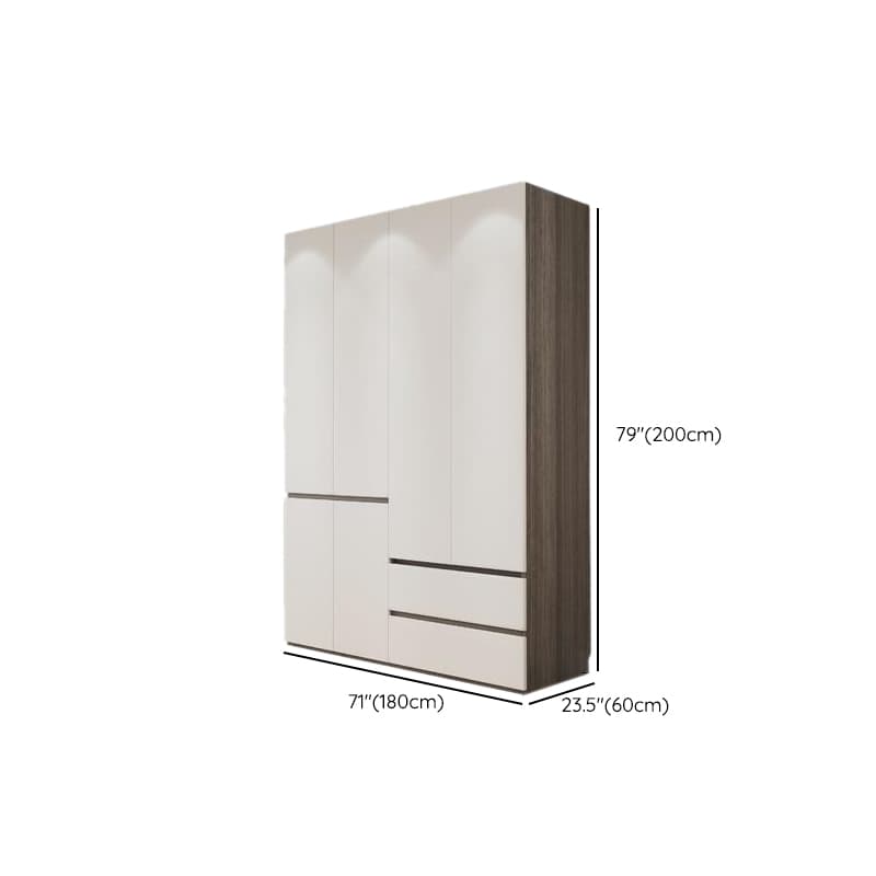 White Modish Wooden Independent Armoire Cabinet with Soft Close Drawer, Soft Close Door, and Interior Shelves thumbnail 13