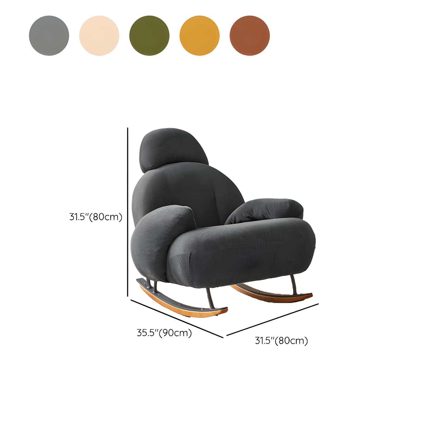 Spindle Living Room Contemporary Reclining Upholstered Rocking Accent Chair thumbnail 24