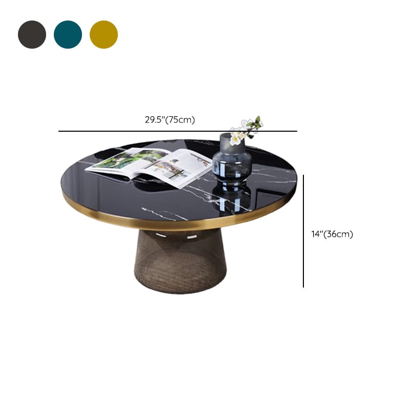 Simplistic Single Side Table with Hardened Glass and Plinth Base, Rounded Top thumbnail 26