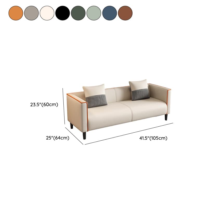 Trendy Solid Color Water Resistant Standard Sofa/Loveseat in Grey/Beige/Amber with Arm, Seats 3/2 People, and 2 Pillows thumbnail 22