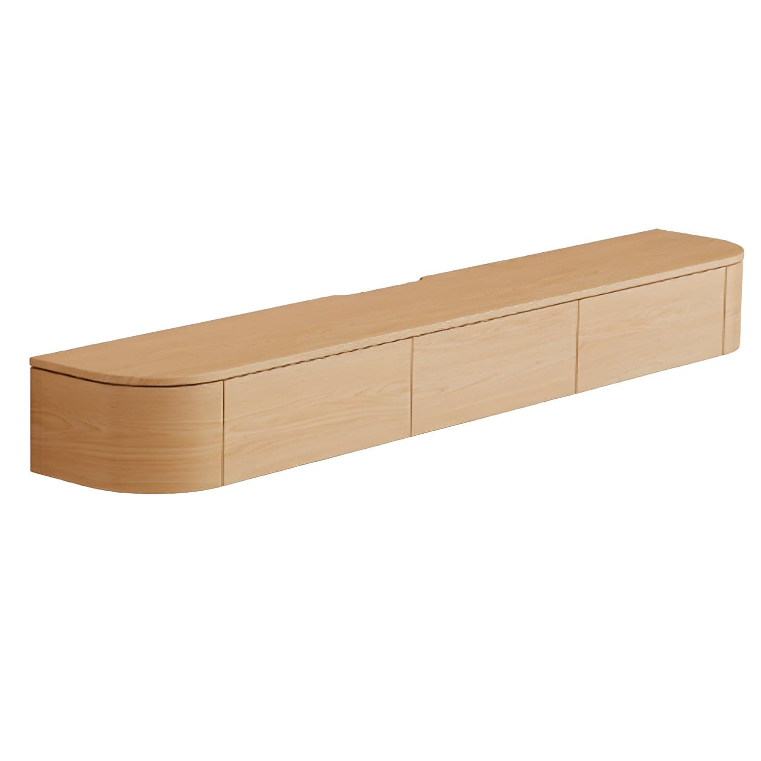 Scandinavian Wood TV Stand with Drawers and Cabinet for TVs Over 67 Inches Long