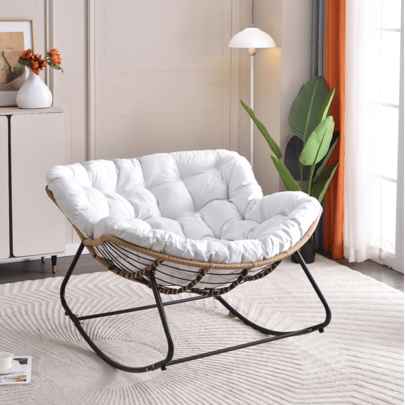 Modern Simple Style Alloy Rocking Chair Couch with Scratch-defiant Cushioned Upholstery thumbnail 7