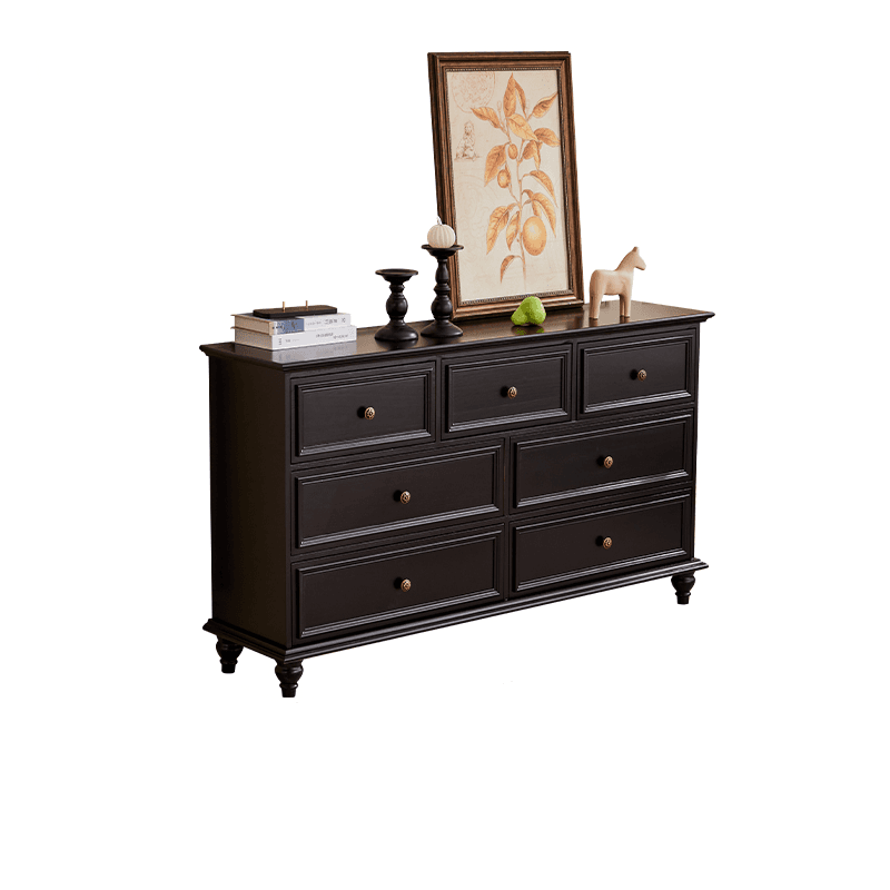 Casual Natural Wood Console Dresser/Semainier with 5/7/9 Drawers in Horizontal/Vertical Orientation thumbnail 1