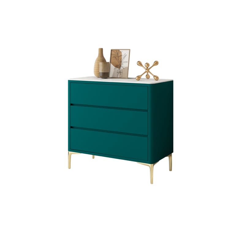 Glam Style Solid Wood Storage Chest with Stone Top and Soft-Close Drawers thumbnail 13