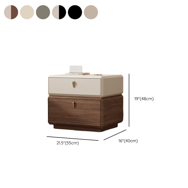 Organic Modern 2 Tiers Nightstand With Drawer Organization in Pleather thumbnail 13