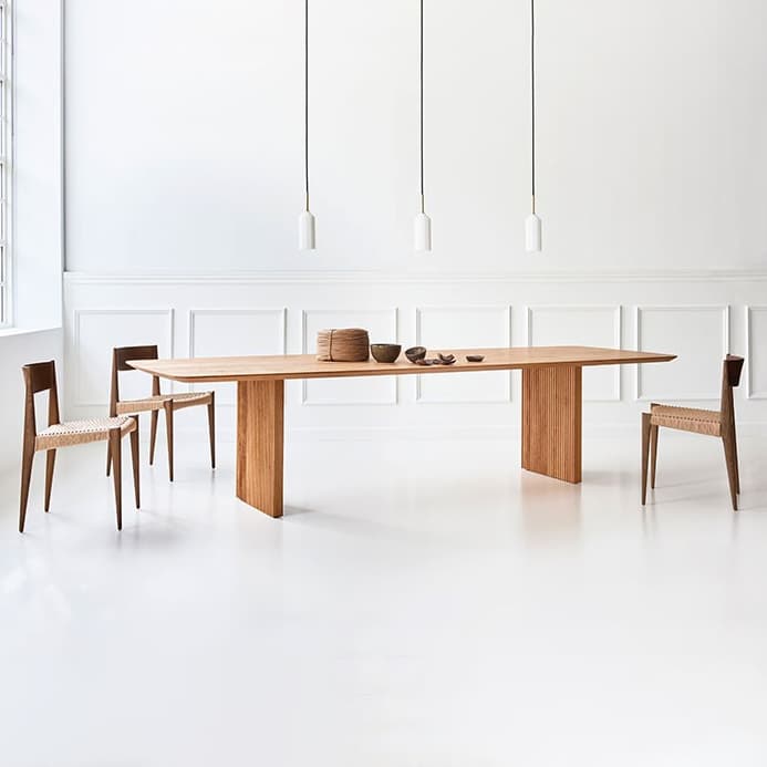 Modern Rectangle Wood Standard Table Height Dining Table , 8 Person/For 6/4 Person Fixed Table thumbnail 5