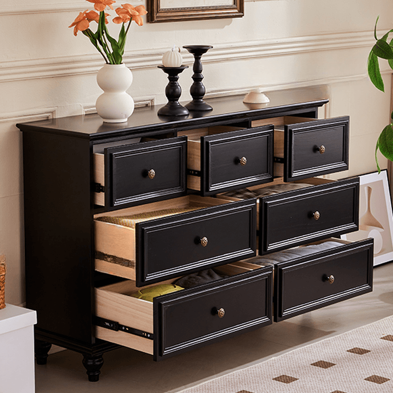 Casual Natural Wood Console Dresser/Semainier with 5/7/9 Drawers in Horizontal/Vertical Orientation thumbnail 5