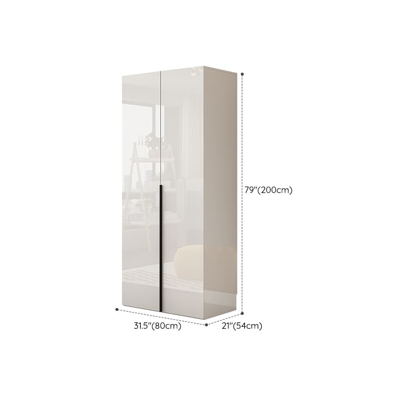 Solid Wood White Wardrobe Armoire with Drawers, Clothing Rod, and Shelves thumbnail 11