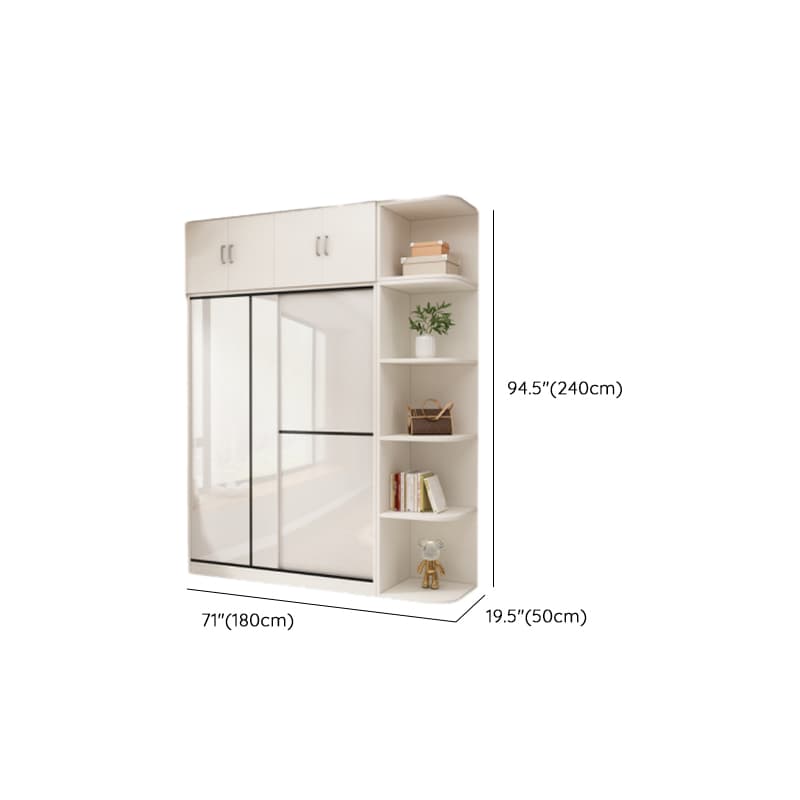 Chalk Modern Timber Self-supporting Wardrobe with Soft Close Door and Clothing Rod, Slipping Mechanism thumbnail 34