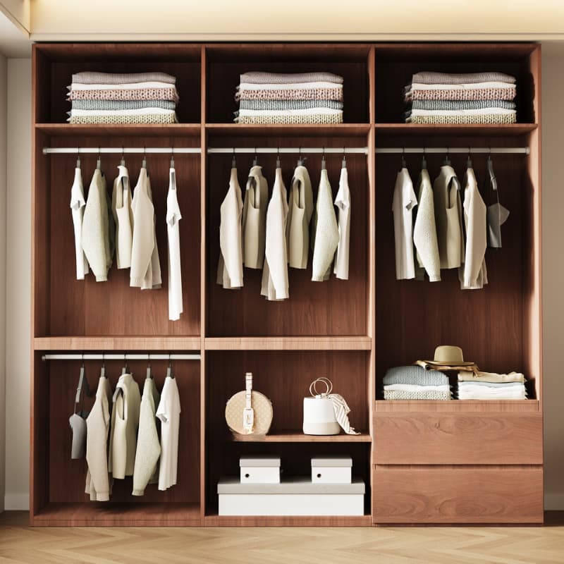 Acorn Minimalist Laminate Independent Wardrobe Closet with Soft Close Drawer, Soft Close Door, and Interior Shelves thumbnail 3