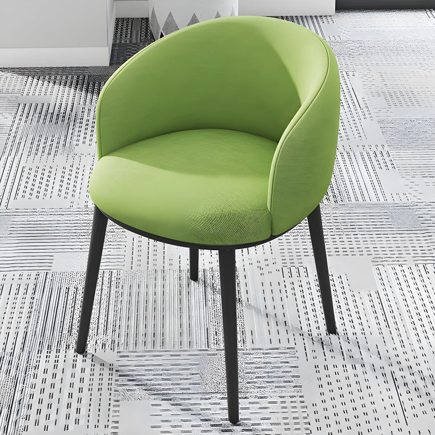 Modern Upholstered Home Arm Chair Solid Back Matte Finish Dining Chair thumbnail 6