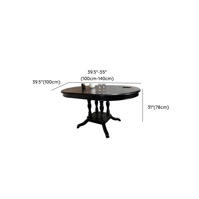 Minimalist Dark Wood Dining Table Set with Wood Slab, 4 Legs, Padded Chair, and Back thumbnail 7