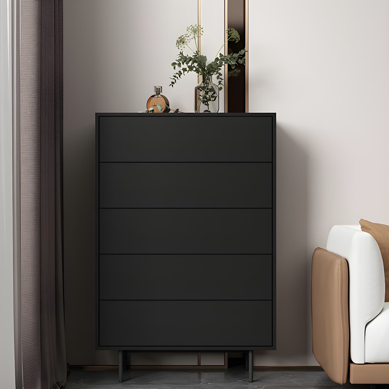 13.65-inch W Modern Storage Chest Dresser Manufactured Wood Storage Chest thumbnail 17
