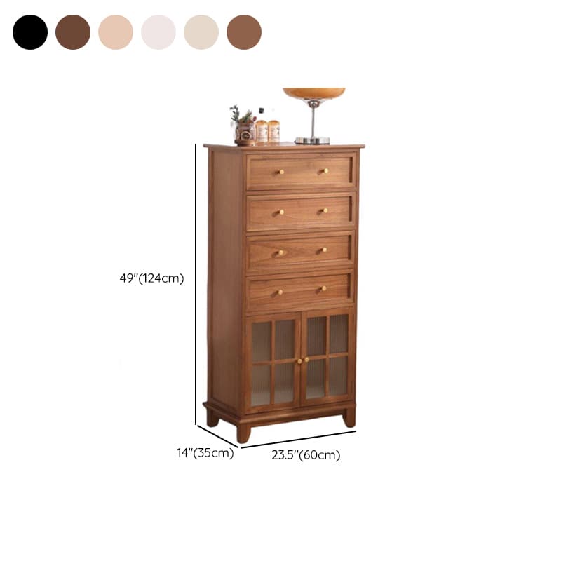 Rectangular Damp-proof Accent Cabinet with Storage Drawer, Closet, Glazed Door, Cabinet Knobs in Chalk/Brown/Wood Color thumbnail 17