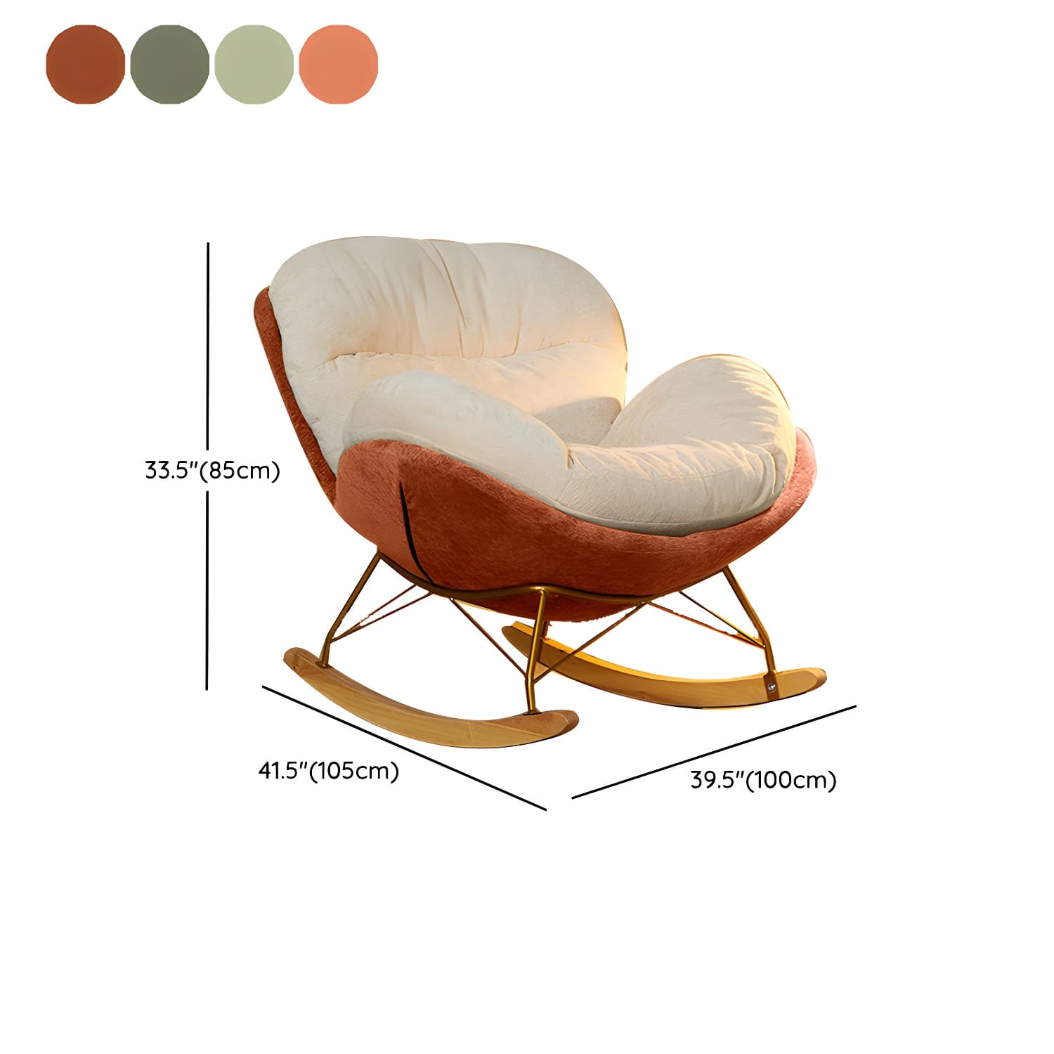 Scandinavia Rocking Accent Chair with Removable Cushions in Solid Wood thumbnail 20