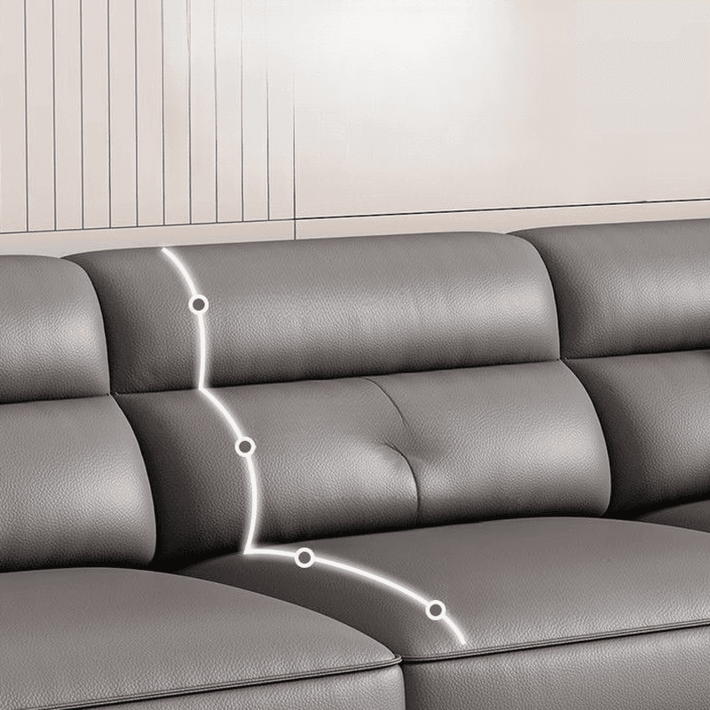 Casual Straight Scratch-repellent Sofa in Dove Grey with Horizontal Orientation, Latex Seat Fill, and Flared Arm thumbnail 3