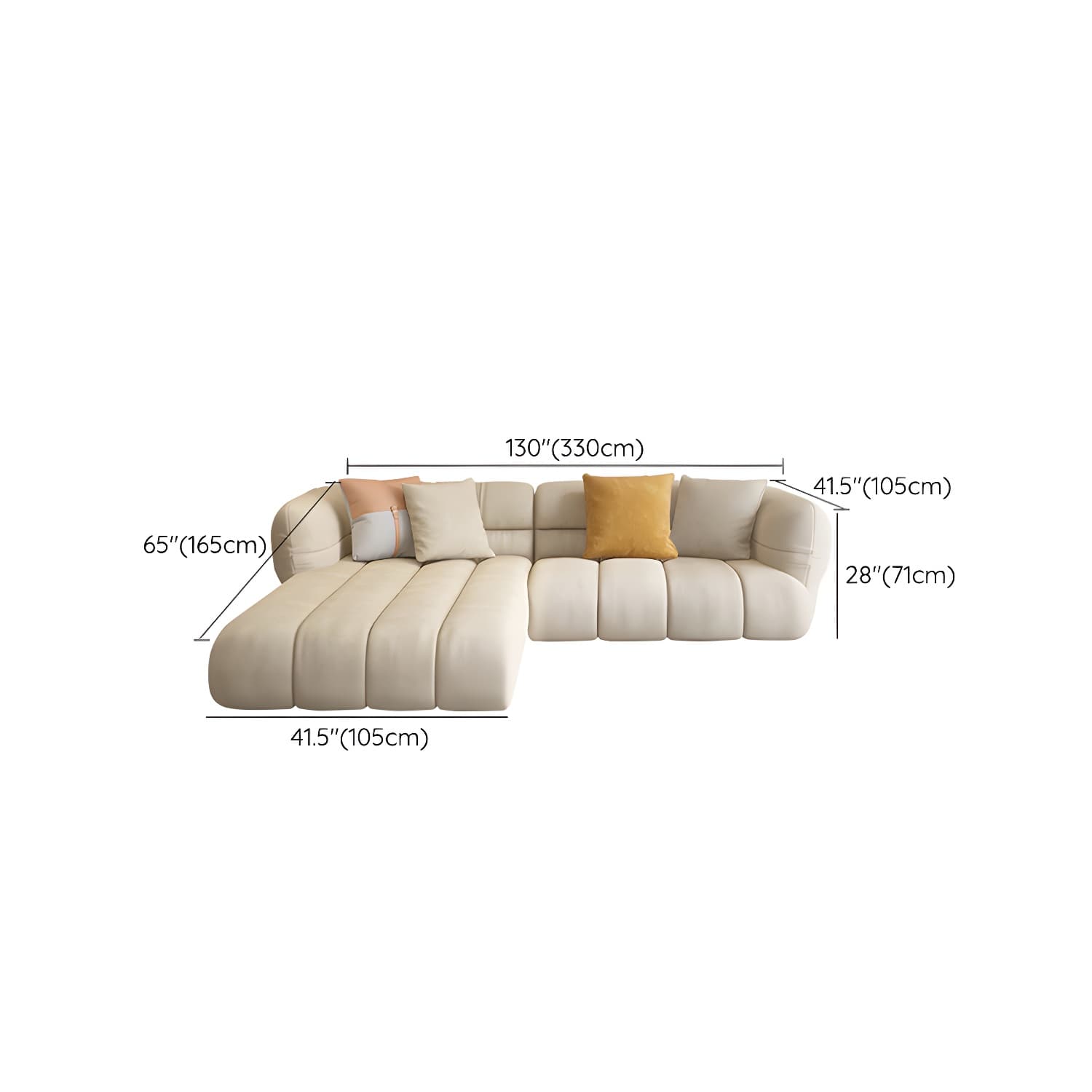 Stylish Beige L-Shape Sectional Sofa Chaise with Storage Included thumbnail 14