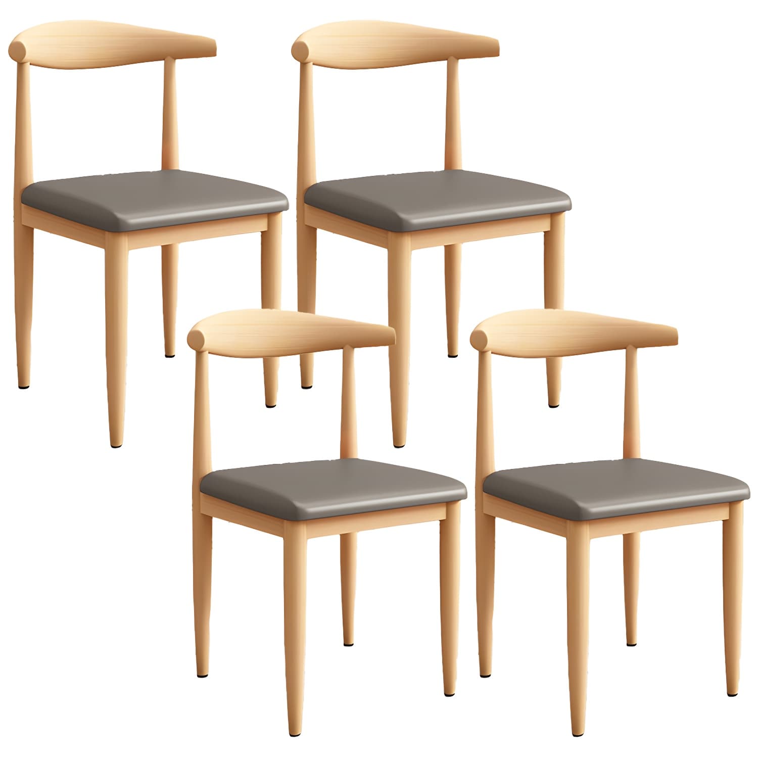 Modern Kitchen Dining Chairs Open Back Dining Chair with Metal Base thumbnail 7