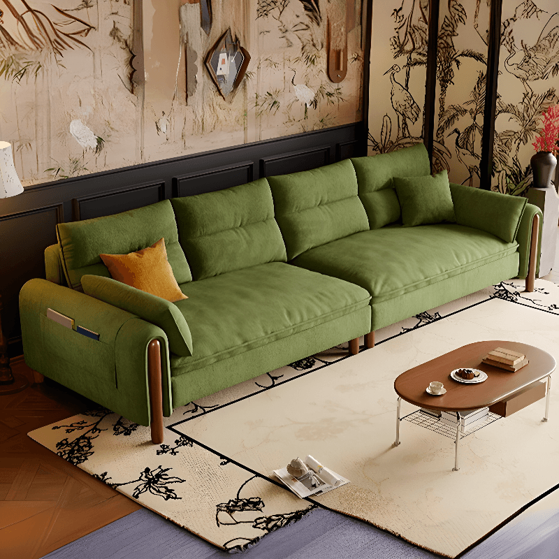 Straight/L-Shape Olive Green Sofa/Corner Sectional with Horizontal/Left Orientation thumbnail 3