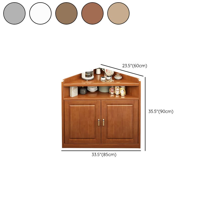 Independent Corner Utility Storage Cabinet in Cocoa/Gray/White with Grip Bars, 2 Exterior Shelves and 2 Cabinets/1 Cabinet in a Trendy Style, Glass-panel Door Included/Not Included thumbnail 14