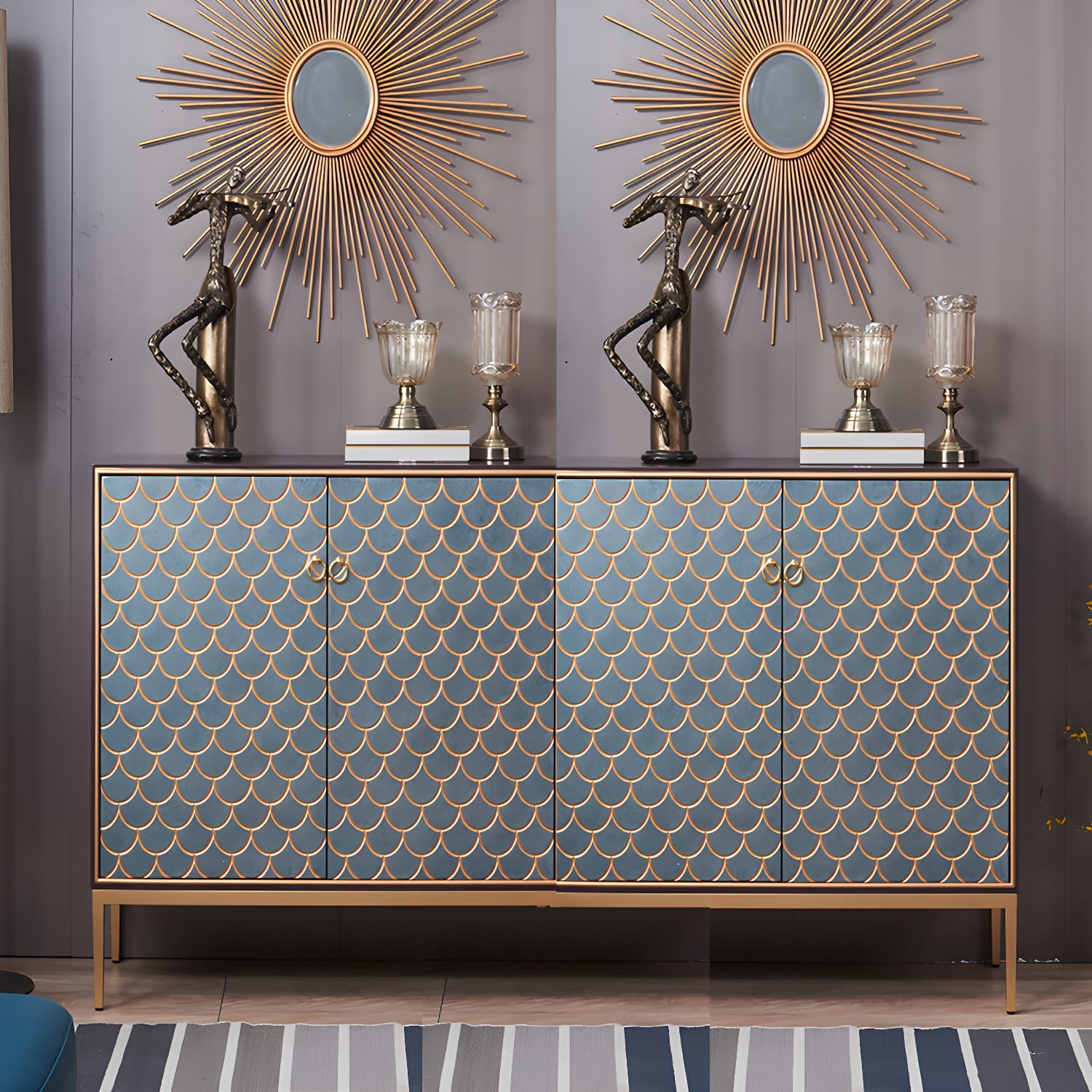 Industrial Accent Cabinet with Cup Pulls Doors and Straight Legs thumbnail 6