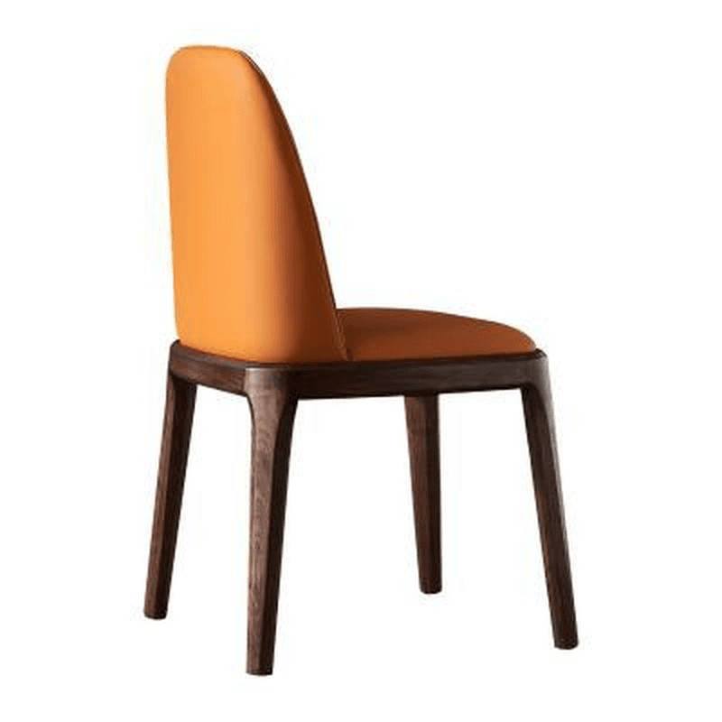 Natural Wood Outlined Unwavering Leather Cushion Side Chair for Dining Room thumbnail 6