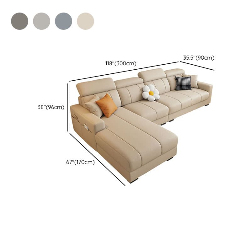Modern Style L-Shape Sofa Recliner with Storage and Recessed Arm thumbnail 17