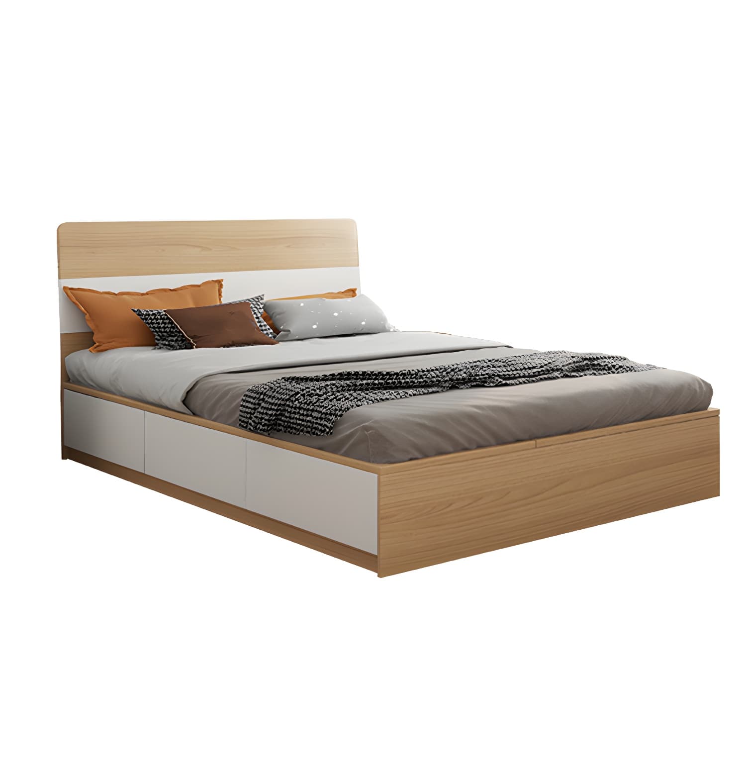 Contemporary Natural Wood Mattress Included Lift Up Storage Bed Frame thumbnail 11