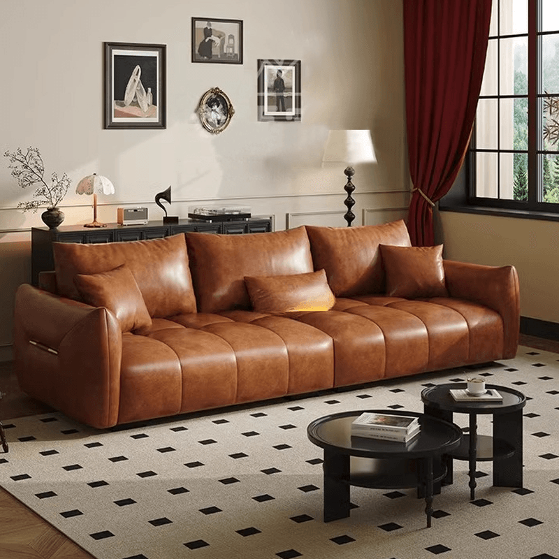 Contemporary Cocoa Standard Sofa Stain Resistant Solid Color with 2 Pillows for 5-seater/Seats 4/3-seater thumbnail 2
