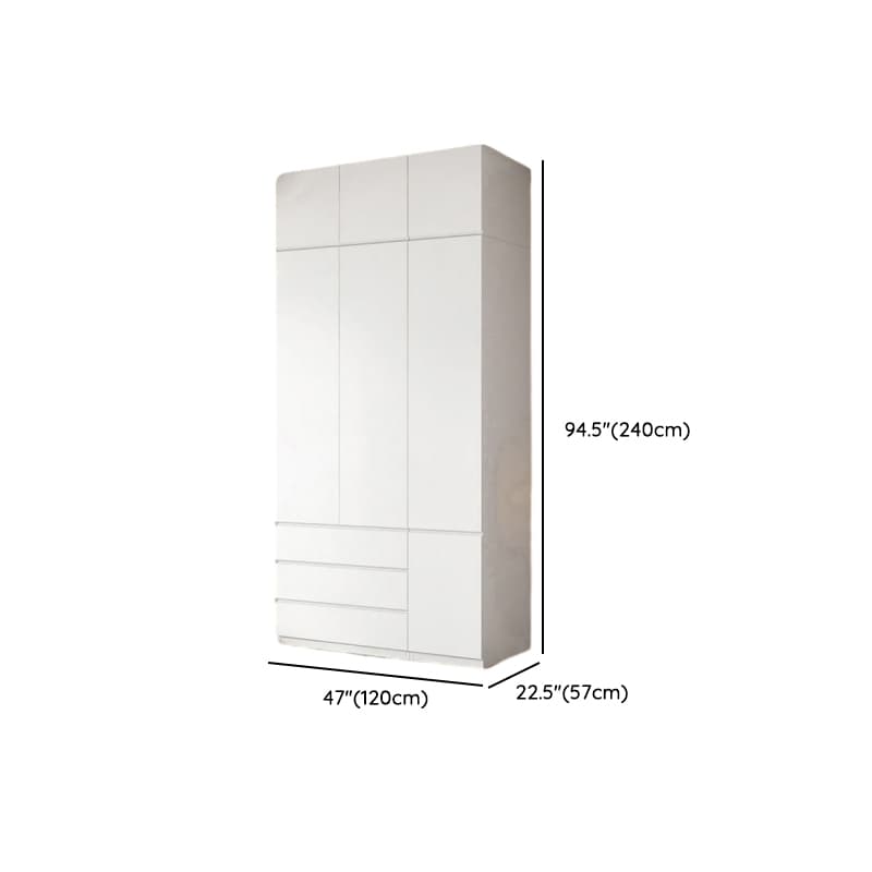 White Contemporary Alloy Cabinet Armoire with 3/6/9 Drawers, Flexible Shelf, and Hanging Rod thumbnail 25