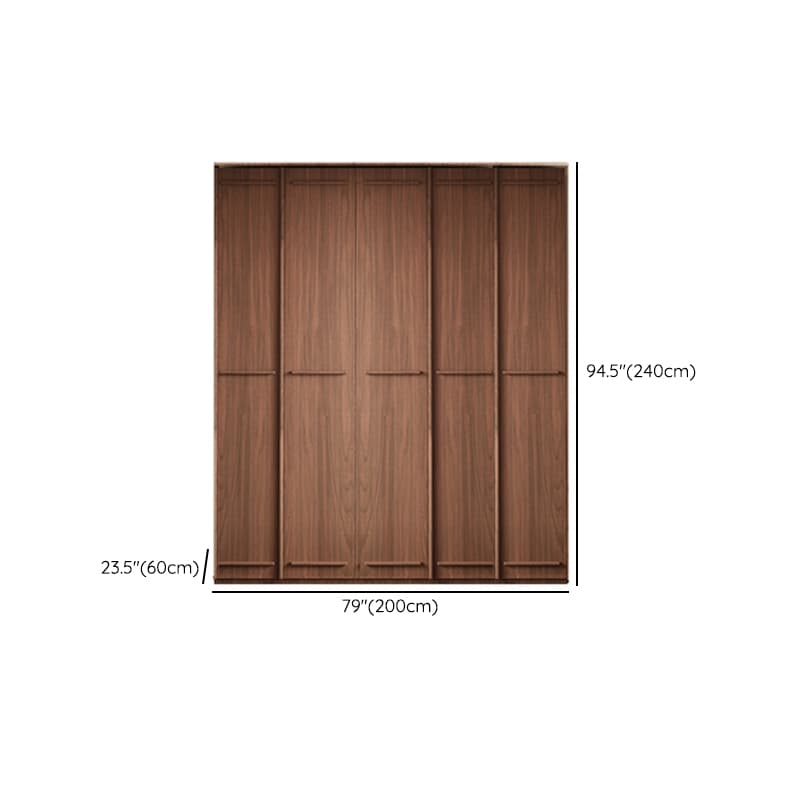 Simplistic Wood Color Timber Wardrobe Closet with Soft Close Door, Interior Shelves, and Hanging Rod thumbnail 25