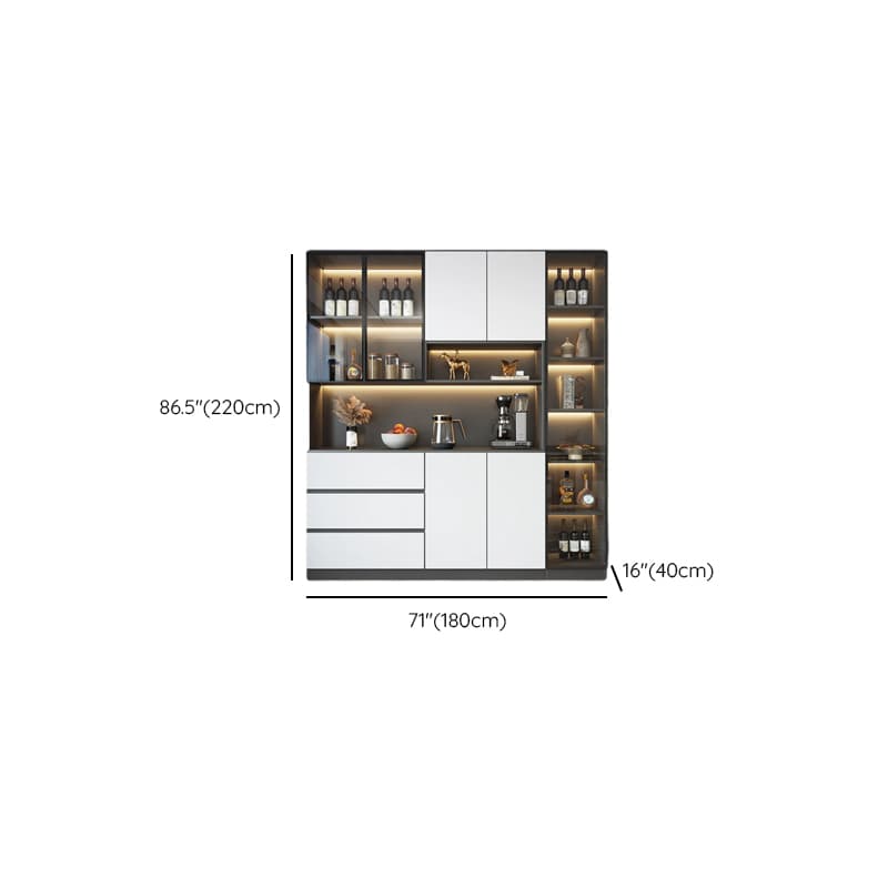 Standard/Wide Chalk 3 Drawers Closet 2 Shelves/1 Shelf Glass Doors Functional Storage Cabinet Sideboard thumbnail 17