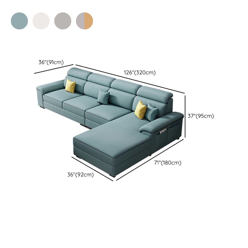 Modern L-Shape Right Hand Facing Sofa & Chaise with Concealed Support thumbnail 16