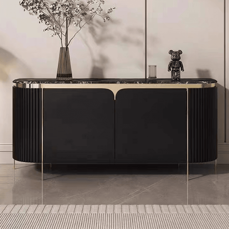Glamorous Ground Sideboard with Standard/Narrow Size, 1 Shelf, Cabinets, Sintered Stone Countertop, and 2 Doors thumbnail 12