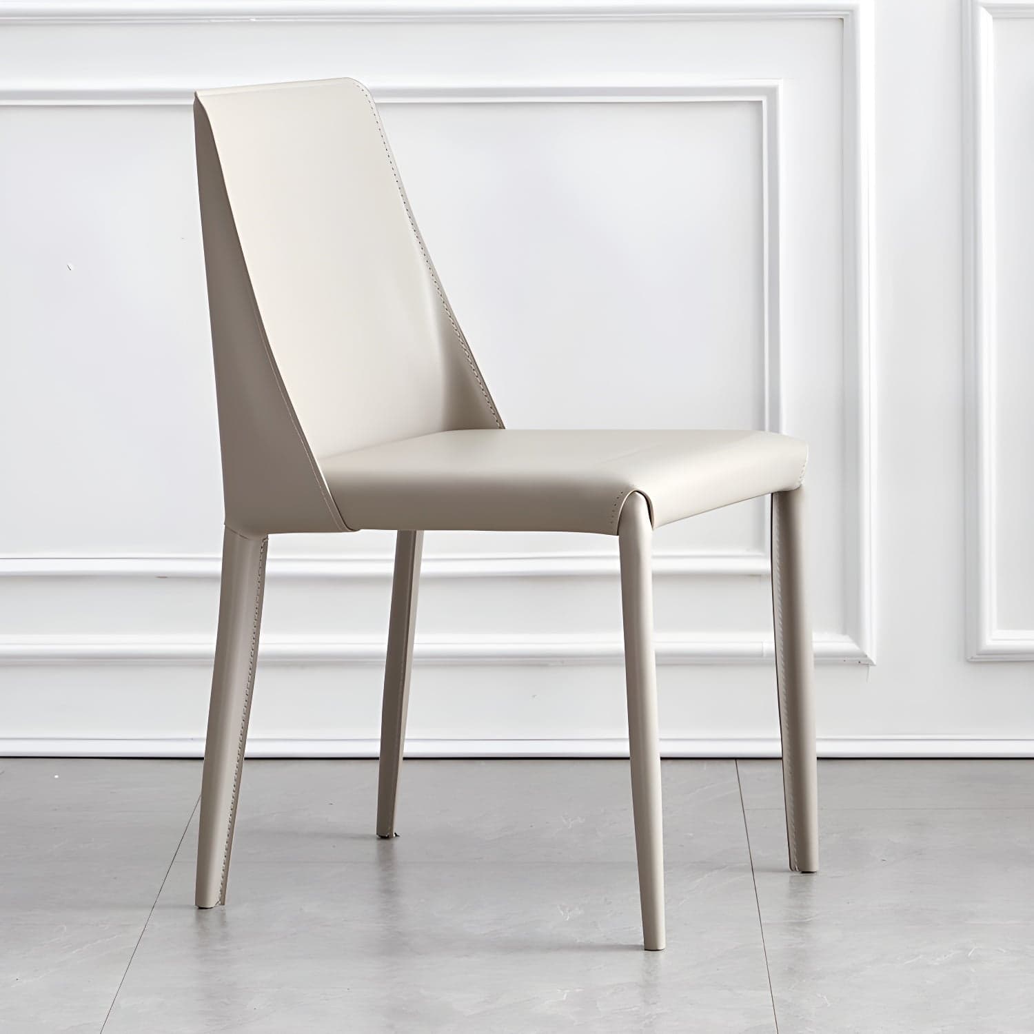 Modern Metal Dining Room Chairs Armless Leather Dining Chair for Restaurant thumbnail 8