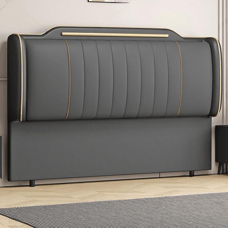 Simplistic Style Wingback Headboard with Camelback Shape in Pine Wood, No Distressing, Available in King/Queen/Full Sizes, Featuring Sponge Upholstery and Standard Height thumbnail 6