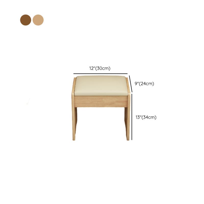 Modish Small/Standard Vanity Set with White/Auburn/Natural Color Chair, 1 Drawer/2 Drawers, Rubberwood Frame, and Standing Mirror thumbnail 11