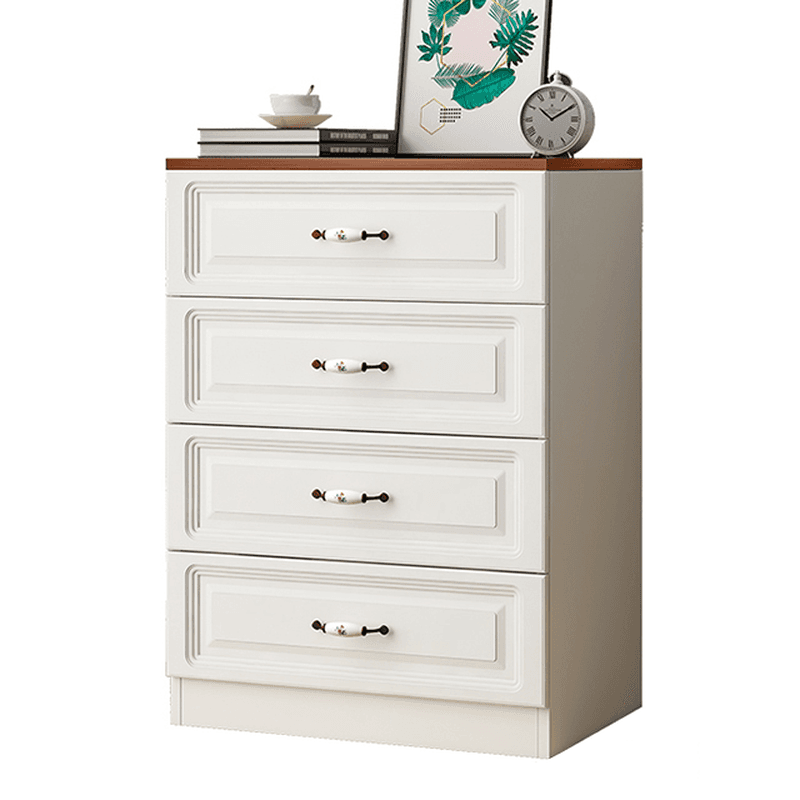 Sleeping Room Use Trendy White Wood Wardrobe Chest with Shelves