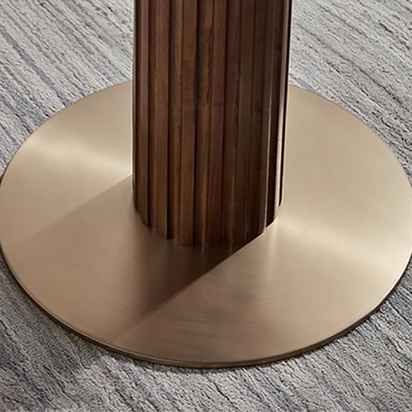 Traditional Brown Wood Dining Table with Wooden Top and Oak Pedestal Base thumbnail 6