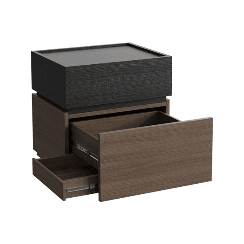 Organic Modern Nightstand With Drawer Organization and 3 Drawers in Real Wood thumbnail 5