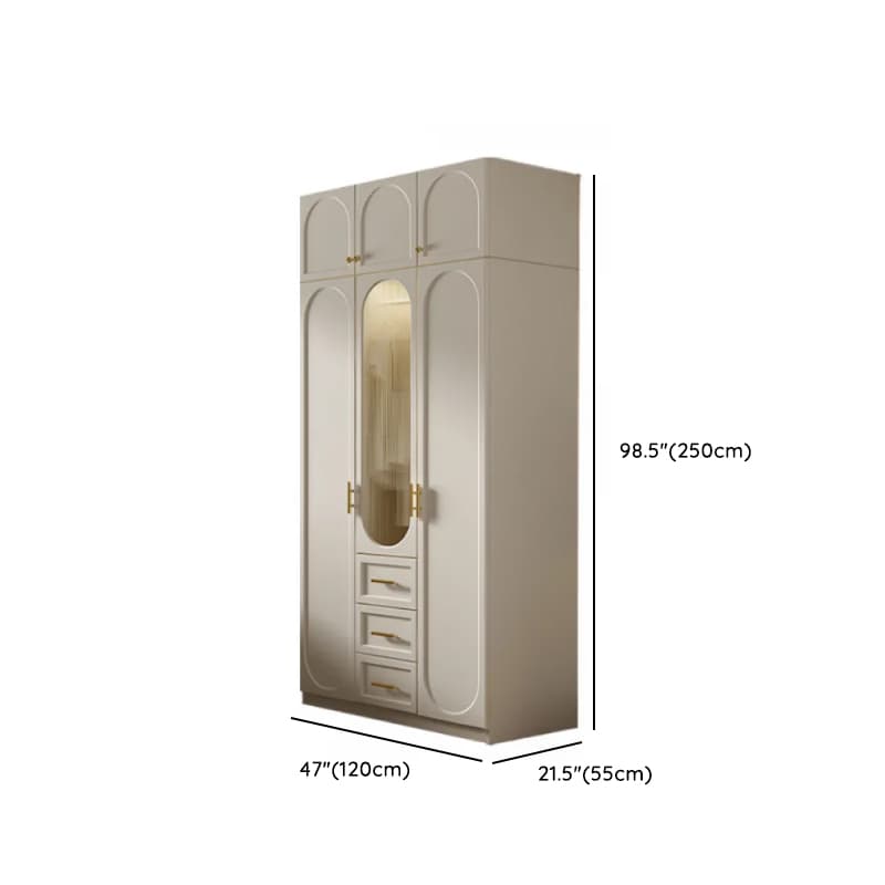 Chalk Simple Lumber Independent Wardrobe Closet with Soft Close Drawer, Interior Shelves, and Clothing Rod thumbnail 8