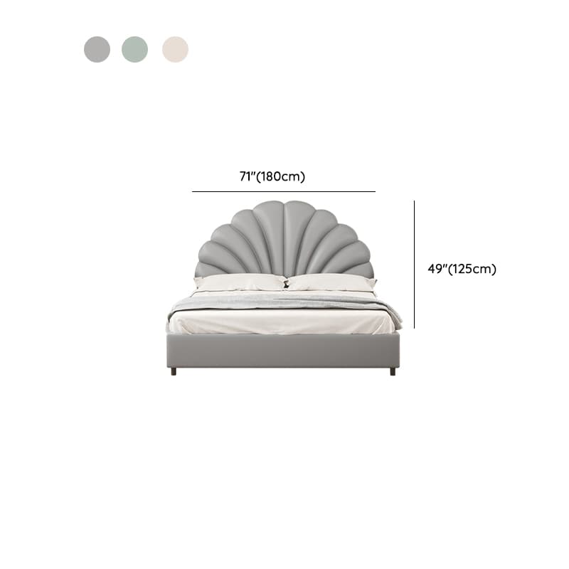 Modish No Distressing Timber Panel Headboard with Arched Shape for King/Twin XL/Full Bed, Featuring Sponge Upholstery and Standard Height thumbnail 13